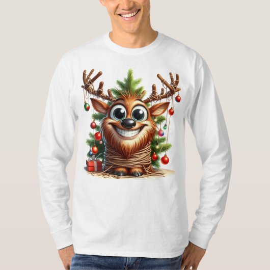 Wacky Reindeer Long Sleeve T - Shirt (Vorderseite)