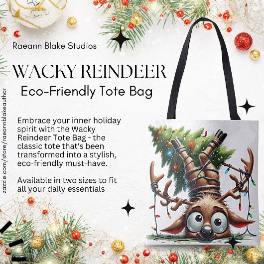 Wacky Reindeer Tote Bag Tasche