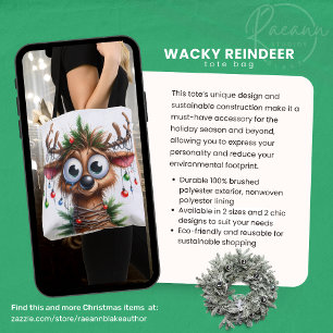 Wacky Reindeer Tote Bag Tasche