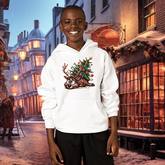 Wacky Rentier Kid's Pullover Hoodie