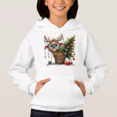 Wacky Rentier Kid's Pullover Hoodie (Vorderseite)