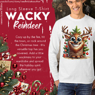 Wacky Rentier Langarm T-Shirt