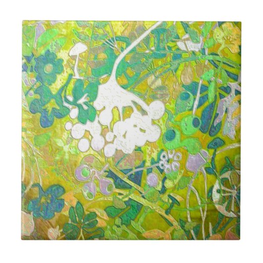 Wacky Retro Floral 2 Fliese (Vorderseite)