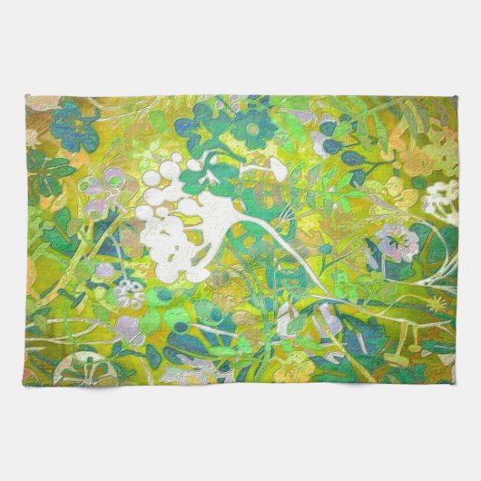 Wacky Retro Floral 2 Handtuch (Horizontal)