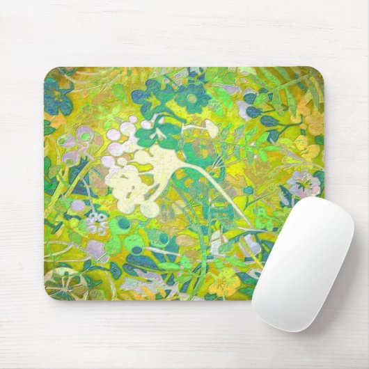 Wacky Retro Floral 2 Mousepad (Mit Mouse)