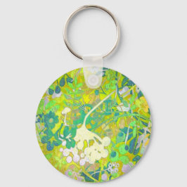 Wacky Retro Floral 2 Schlüsselanhänger