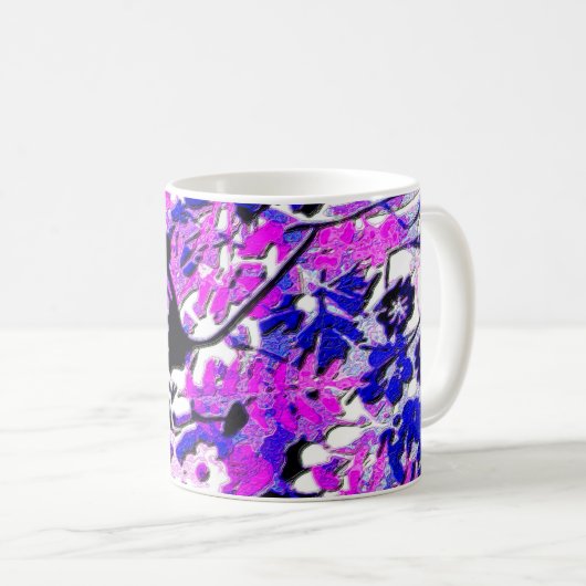 Wacky Retro Floral Kaffeetasse (VorderseiteRechts)