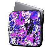 Wacky Retro Floral Laptopschutzhülle (Vorderseite Links)