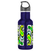 Wacky Retro Swirl 3 Edelstahlflasche (Rückseite)