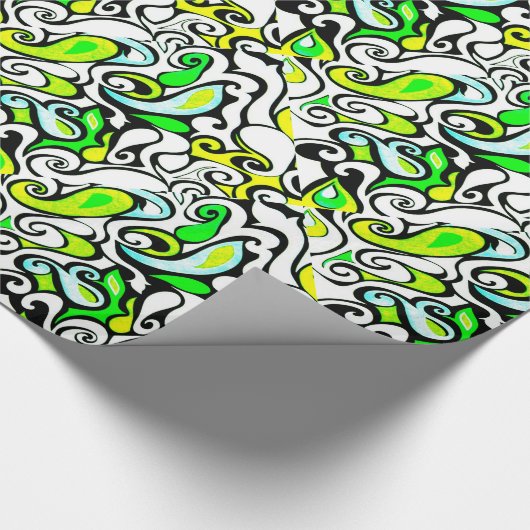 Wacky Retro Swirl 3 Geschenkpapier (Ecke)
