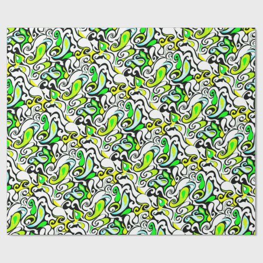 Wacky Retro Swirl 3 Geschenkpapier (Flach)