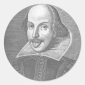 Wacky Shakespeare Runder Aufkleber (Vorderseite)