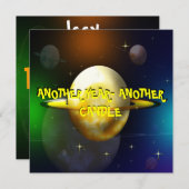 Wacky Space Voyage Geburtstagsparty Einladung (Vorne/Hinten)