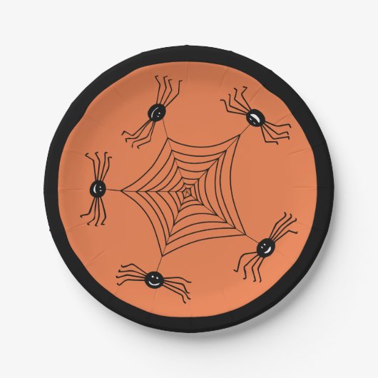 Wacky Spiders Halloween Pappteller (Vorderseite)