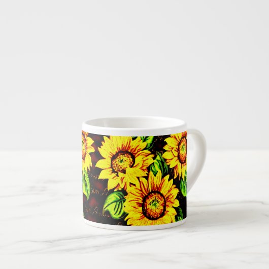 Wacky Sunblumen Espressotasse (Vorderseite Rechts)