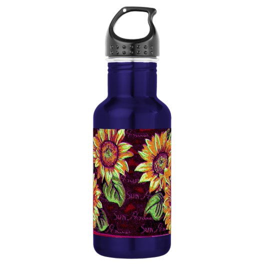 Wacky Sunblumen Trinkflasche (Vorderseite)