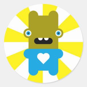 Wacky Wabbit Runder Aufkleber