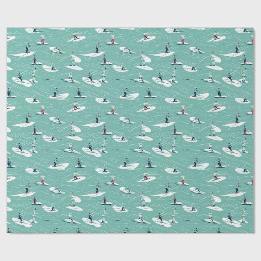 Wacky Waterskiing Pattern Geschenkpapier (Flach)