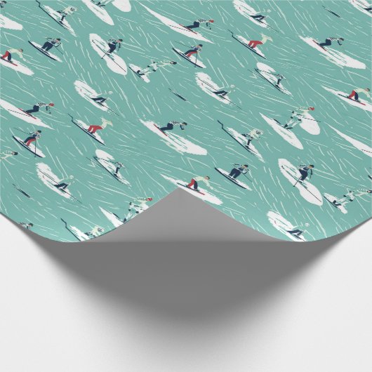 Wacky Waterskiing Pattern Geschenkpapier (Ecke)