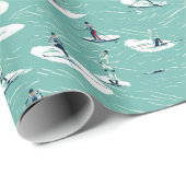 Wacky Waterskiing Pattern Geschenkpapier (Rolleneckpunkt)
