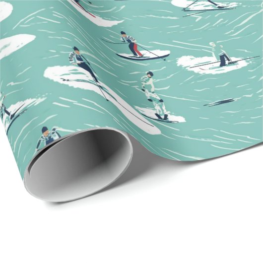 Wacky Waterskiing Pattern Geschenkpapier (Rolleneckpunkt)