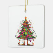 Wacky Whimsical Weihnachtsbaum, helle Farben Keramikornament (Links)