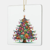 Wacky Whimsical Weihnachtsbaum, helle Farben Keramikornament (Links)
