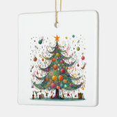 Wacky Whimsical Weihnachtsbaum, helle Farben Keramikornament (Links)