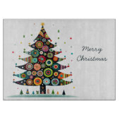 Wacky Whimsical Weihnachtsbaum, helle Farben, Schneidebrett (Vorderseite)