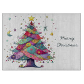 Wacky Whimsical Weihnachtsbaum, helle Farben, Schneidebrett (Vorderseite)