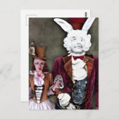 Wacky Wierd Steampunk Alice und Rabbit Postcard Postkarte (Vorne/Hinten)