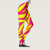 Wacky Zebra Stripes die rosa u. gelben Leggings (Rechts)