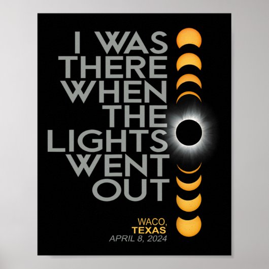 Waco 2024 Totalität des solaren Eclipse Poster (Vorne)