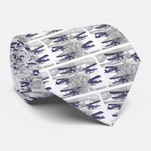 Waco Biplane Krawatte (Gerollt)