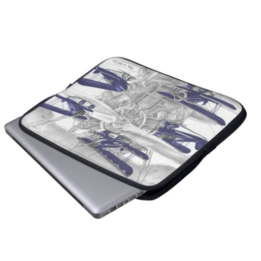 Waco Biplane Laptopschutzhülle (Vorne Knopf)