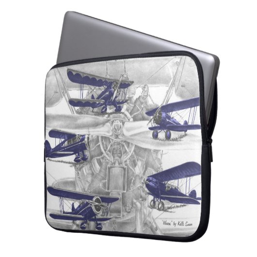 Waco Biplane Laptopschutzhülle (Vorderseite Links)