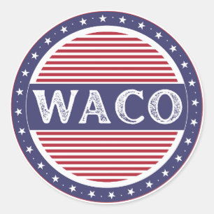 Waco City Pride Emblem – Amerikanische Identität Runder Aufkleber