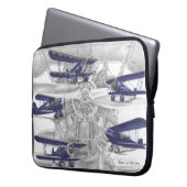 Waco-Doppeldecker Laptopschutzhülle (Vorderseite Links)