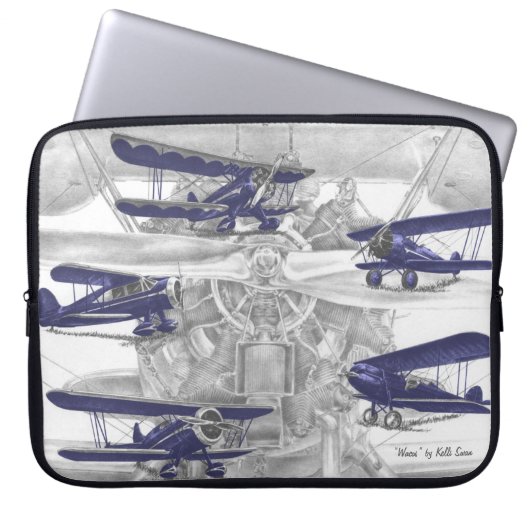 Waco-Doppeldecker Laptopschutzhülle (Vorderseite)