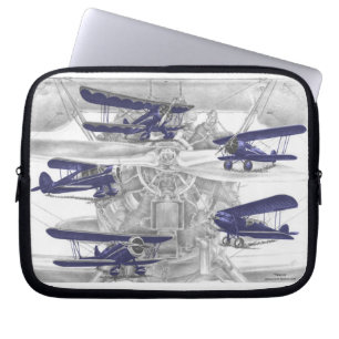 Waco-Doppeldecker Laptopschutzhülle