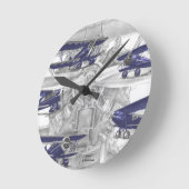 Waco-Doppeldecker Runde Wanduhr (Winkel)