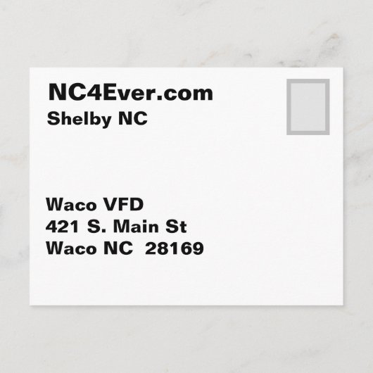 Waco Firefighter Postkarte (Rückseite)