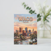 Waco Skyline Texas Postkarte (Stehend Vorderseite)