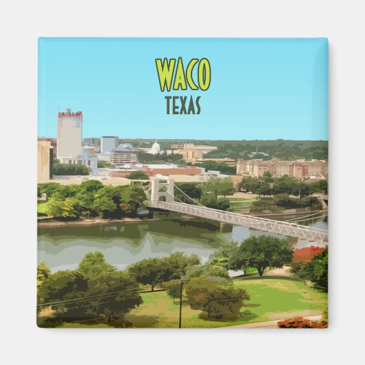 Waco Texas Brazos River Downtown Vintag Magnet (Vorne)