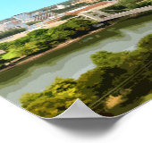 Waco Texas Brazos River Downtown Vintag Poster (Ecke)