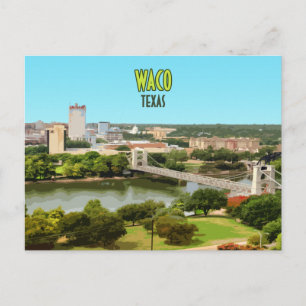 Waco Texas Brazos River Downtown Vintage Postkarte