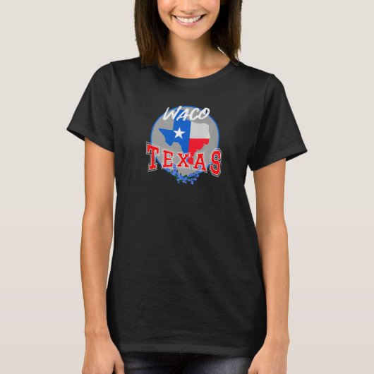 Waco Texas in Red White & Blue Bonnet Flower T-Shirt (Vorderseite)
