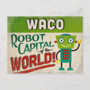 Waco Texas Robot - Funny Vintag Postkarte