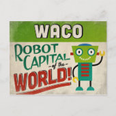 Waco Texas Robot - Funny Vintag Postkarte (Vorderseite)
