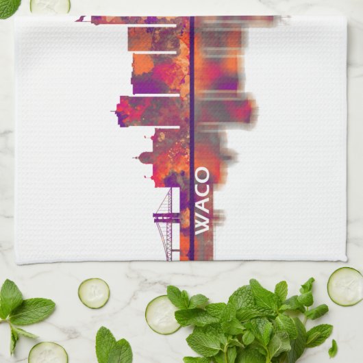 Waco Texas Skyline Geschirrtuch (Gefaltet)